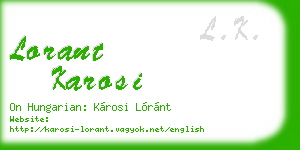 lorant karosi business card